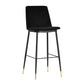 Evora Black Velvet Counter Stool (Set of 2)