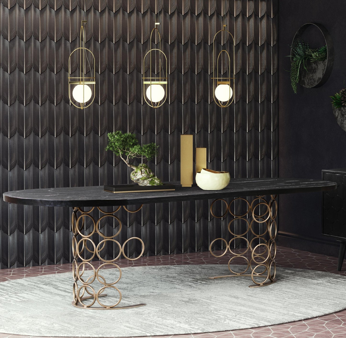 Valentina Brass Dining Table