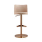 Loosha Cafe Au Lait and Rose Gold Adjustable Stool