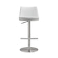 Reagan White and Silver Adjustable Stool