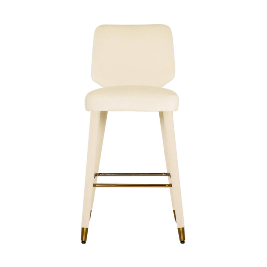 Athena Cream Velvet Bar Stool by Inspire Me! Home Decor