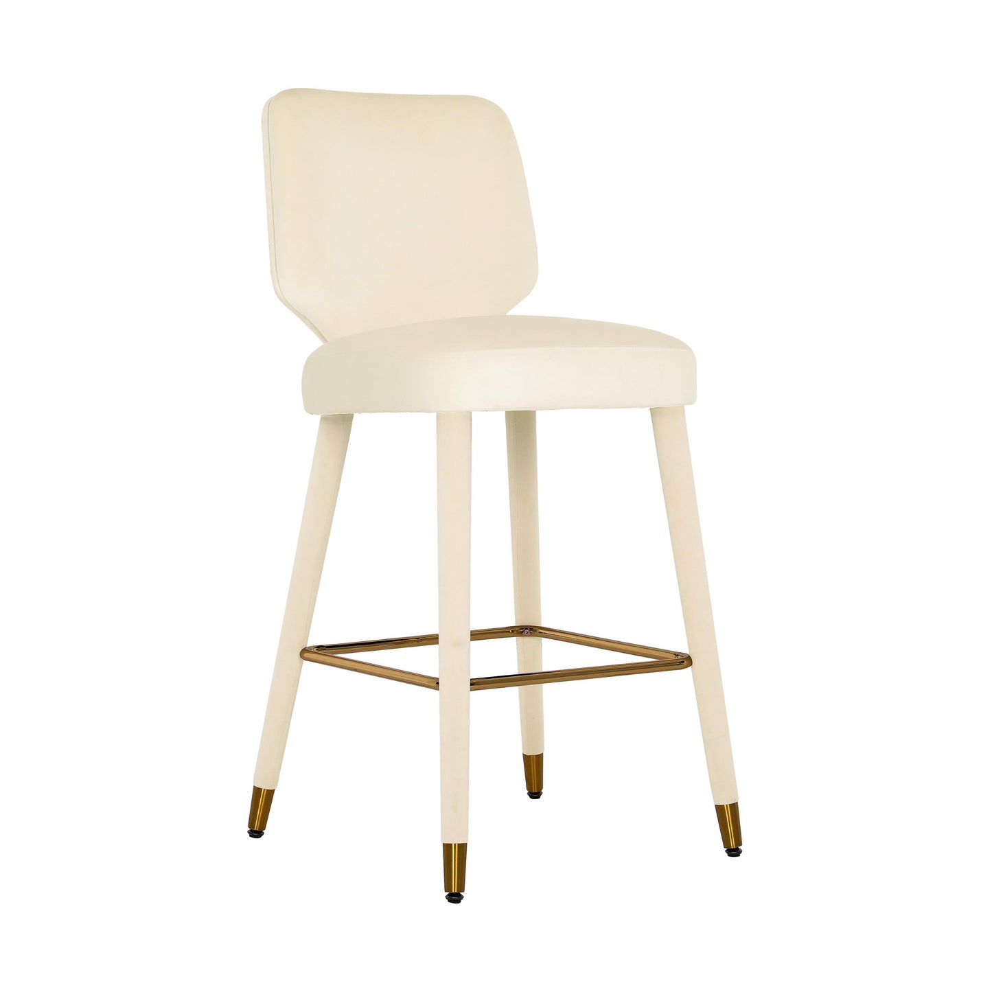 Athena Cream Velvet Bar Stool by Inspire Me! Home Decor