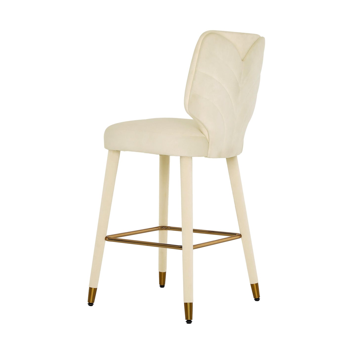 Athena Cream Velvet Bar Stool by Inspire Me! Home Decor