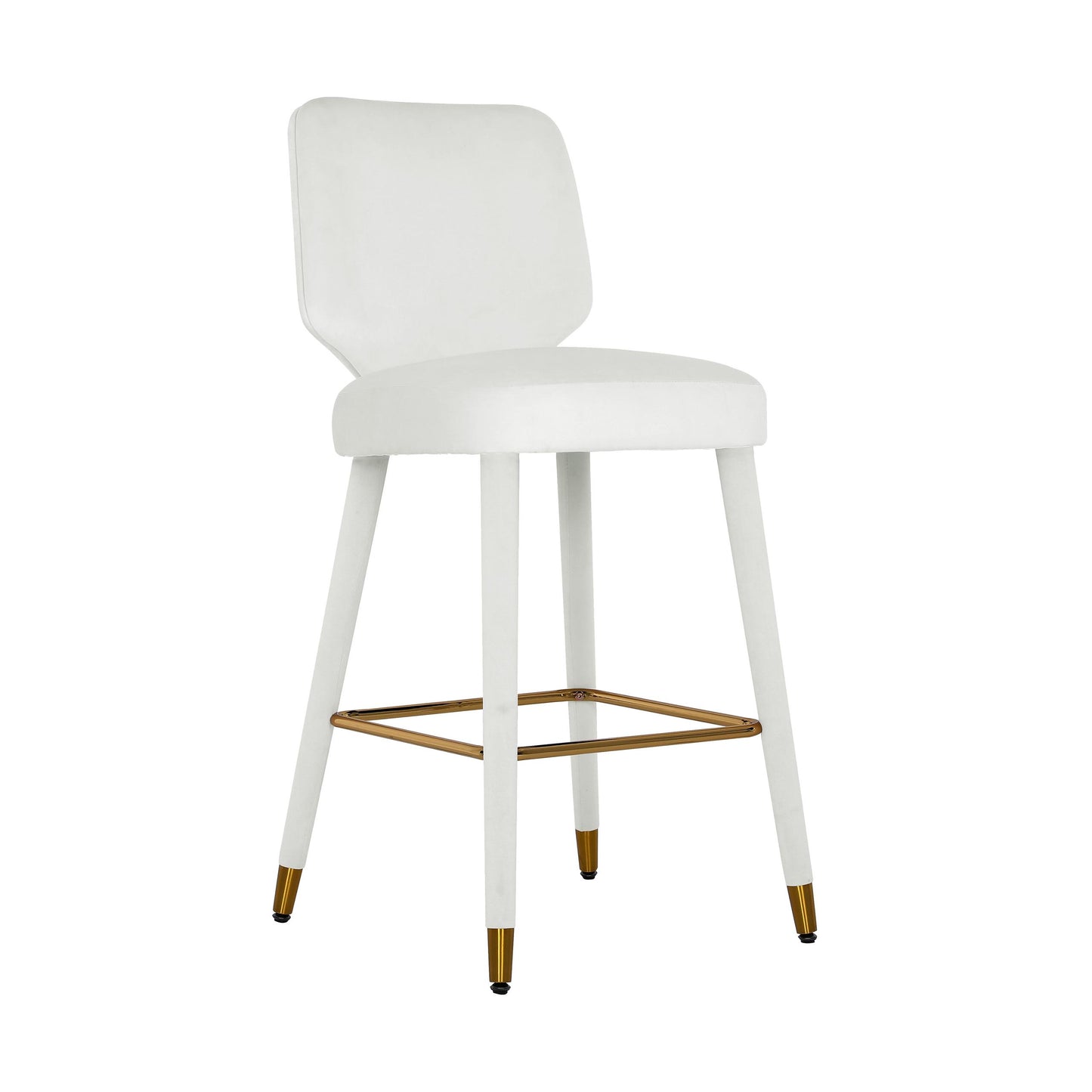 Athena Light Grey Velvet Bar Stool by Inspire Me! Home Decor