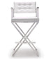 Director White Steel Barstool
