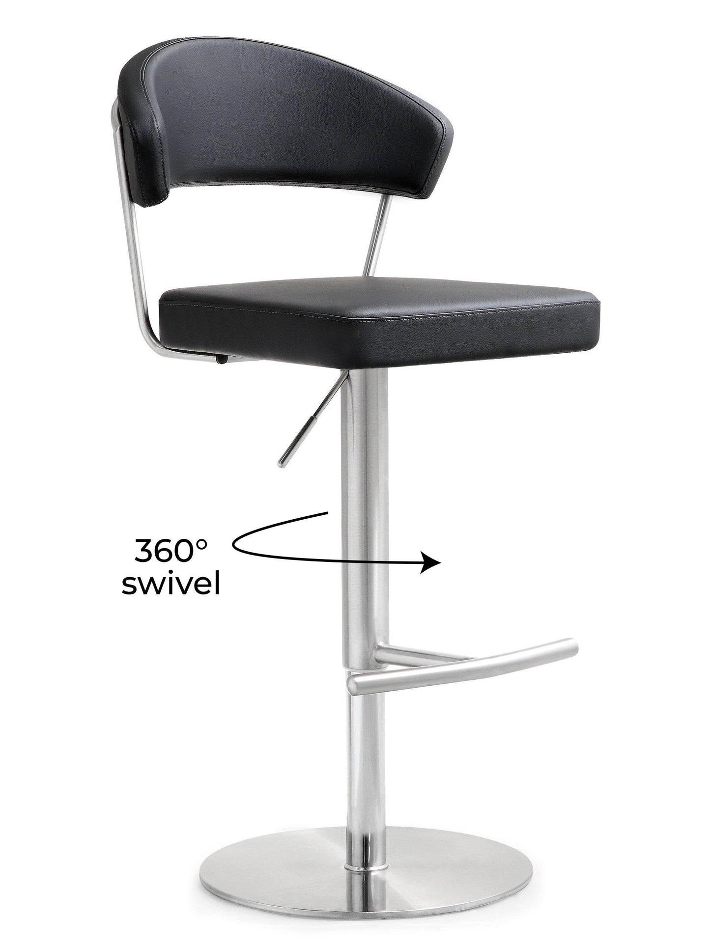Cosmo Black Steel Adjustable Barstool