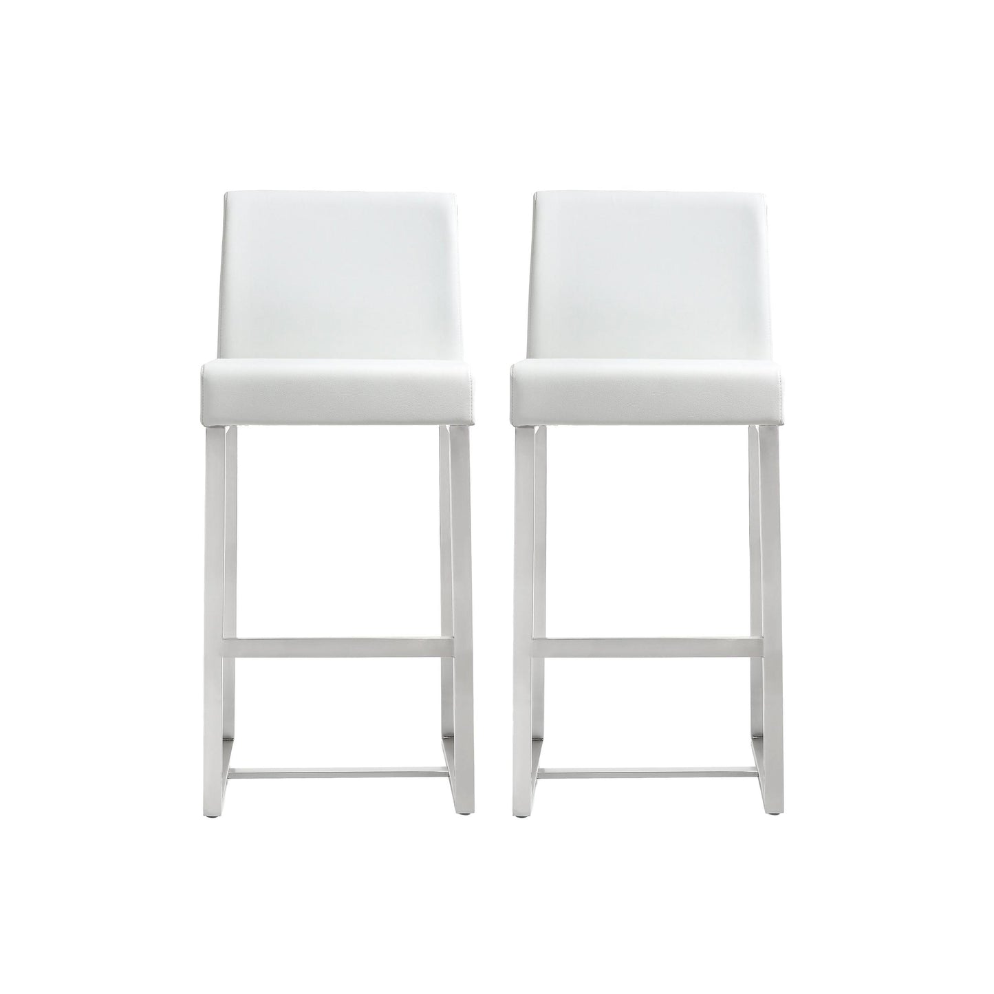 Denmark White Steel Counter Stool (Set of 2)