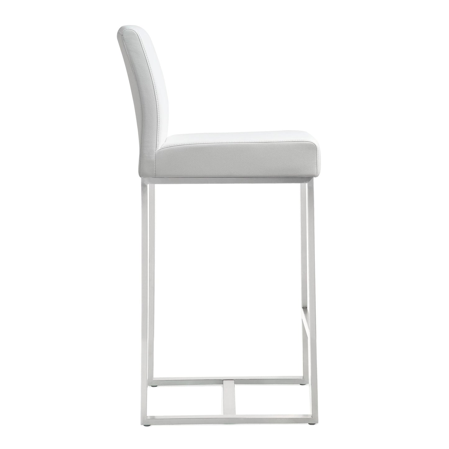 Denmark White Steel Counter Stool (Set of 2)