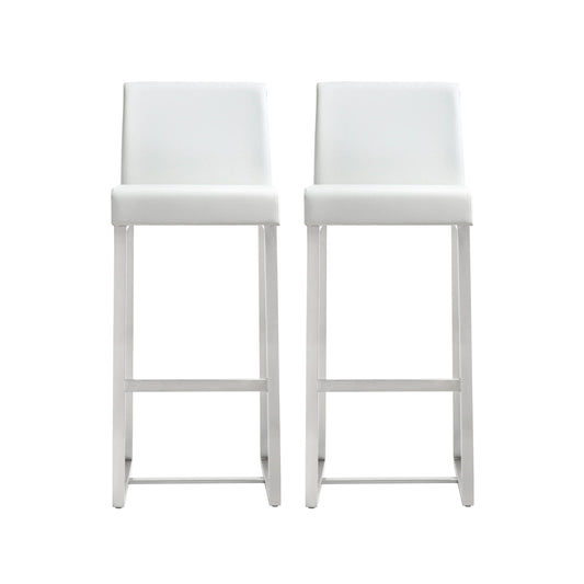 Denmark White Steel Barstool (Set of 2)