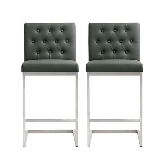 Helsinki Grey Steel Counter Stool (Set of 2)