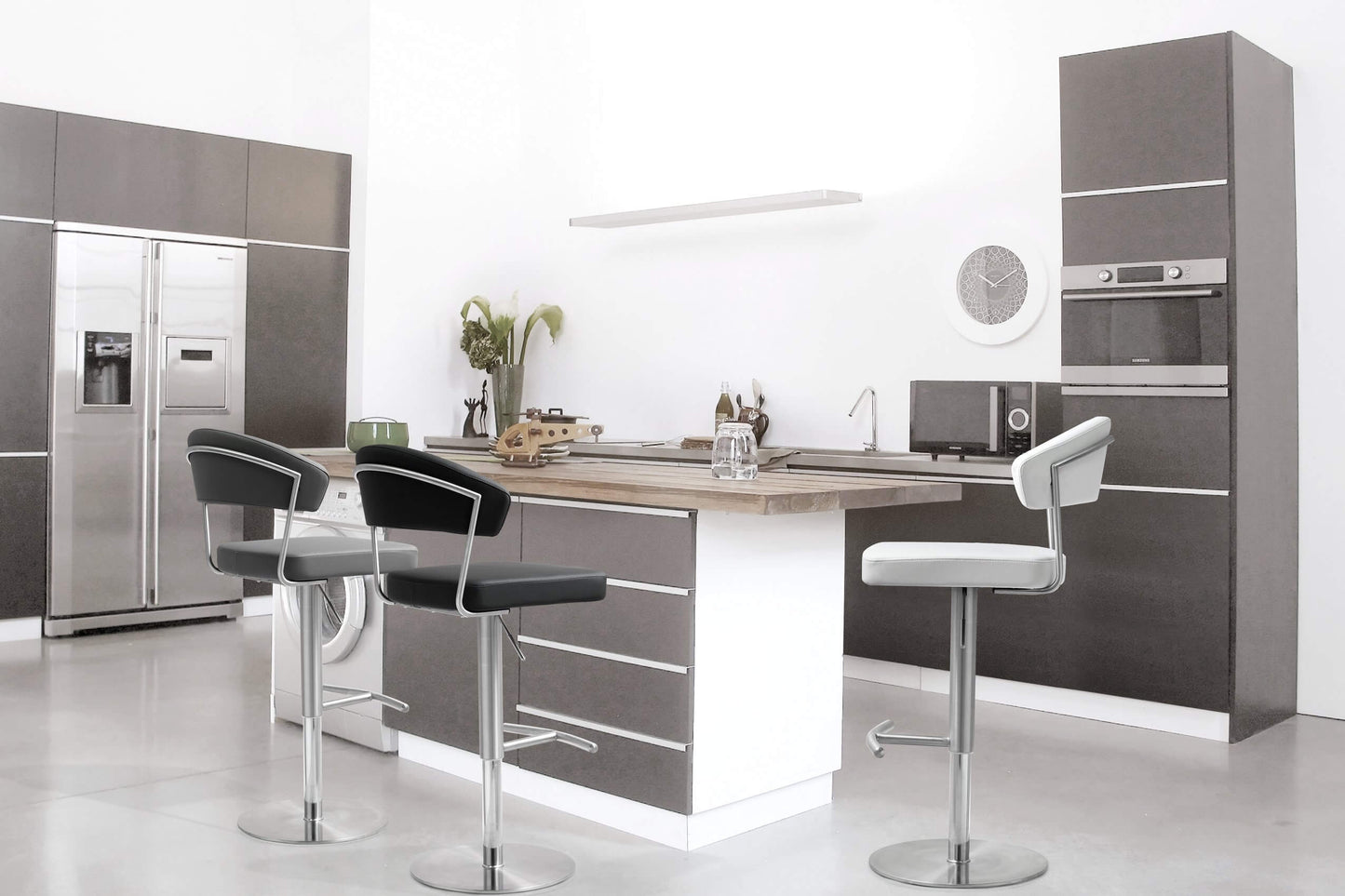 Cosmo Light Grey Steel Adjustable Barstool