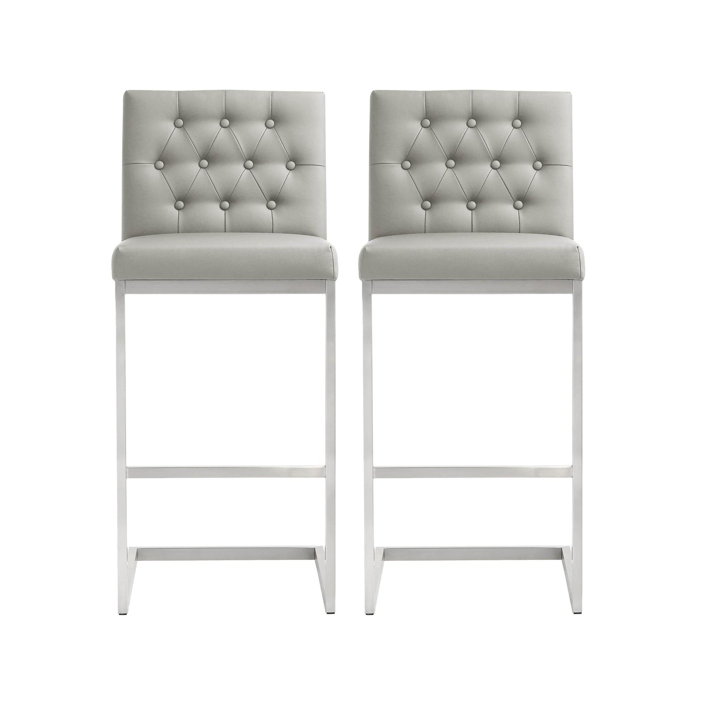 Helsinki Light Grey Steel Barstool (Set of 2)