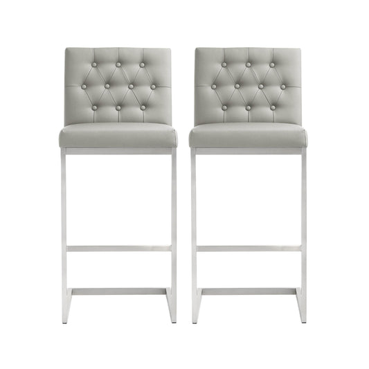 Helsinki Light Grey Steel Barstool (Set of 2)