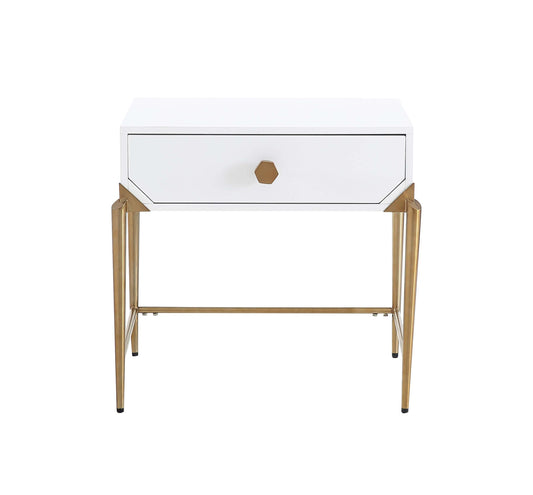 Bajo White Lacquer Side Table