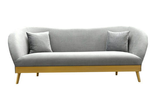 Chloe Grey Velvet Sofa