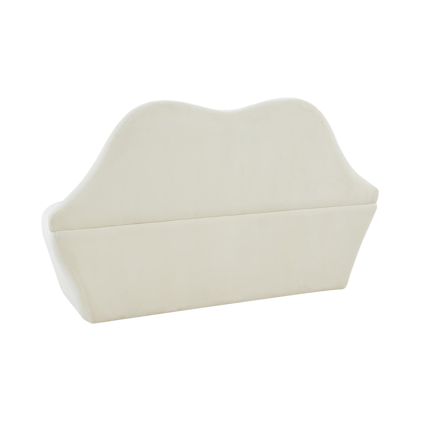 Lips Cream Velvet Settee