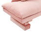 Hyde Salmon Pink Velvet Pedestal Sofa
