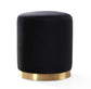Opal Black Velvet Ottoman -Gold Base