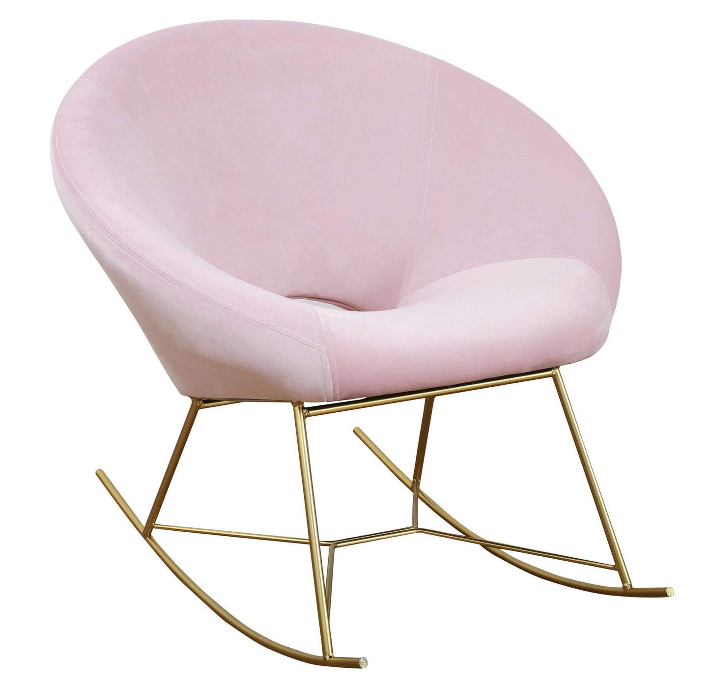 Nolan Blush Velvet Rocking Chair