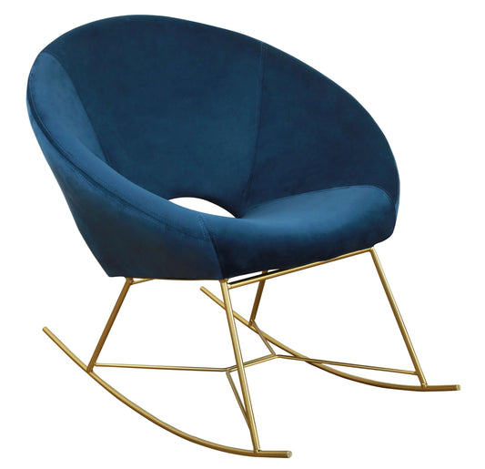 Nolan Navy Velvet Rocking Chair