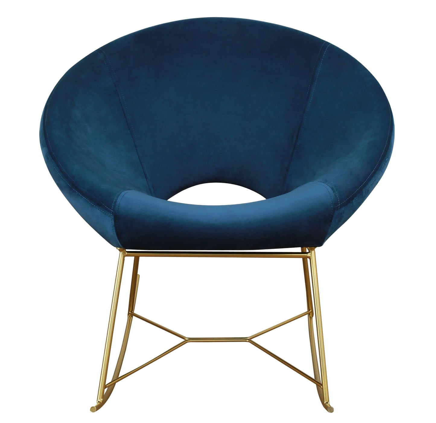 Nolan Navy Velvet Rocking Chair