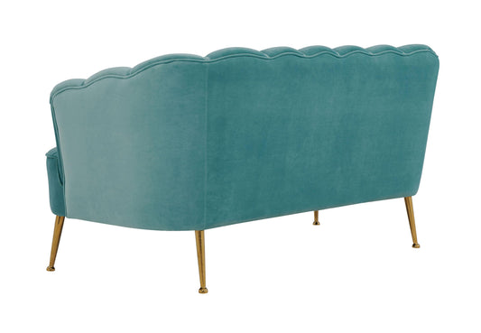Daisy Petite Sea Blue Velvet Settee