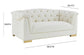 Farah Cream Velvet Loveseat by Inspire Me! Home Decor