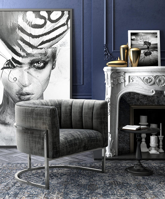 Magnolia Grey Chair with Silver