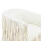 Shag Me Ivory Vegan Leather Swivel Chair
