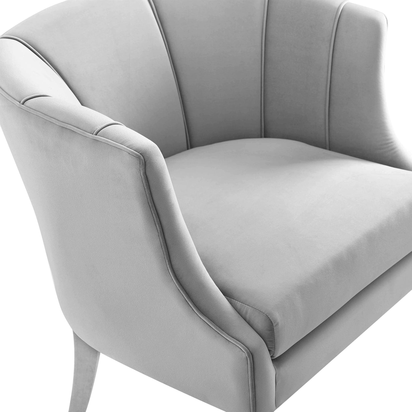 Turin Grey Velvet Chair