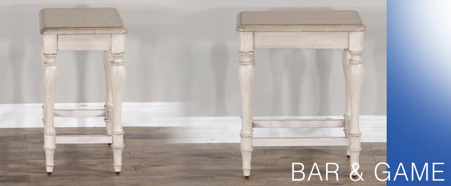 24"H Stool, Wood Seat