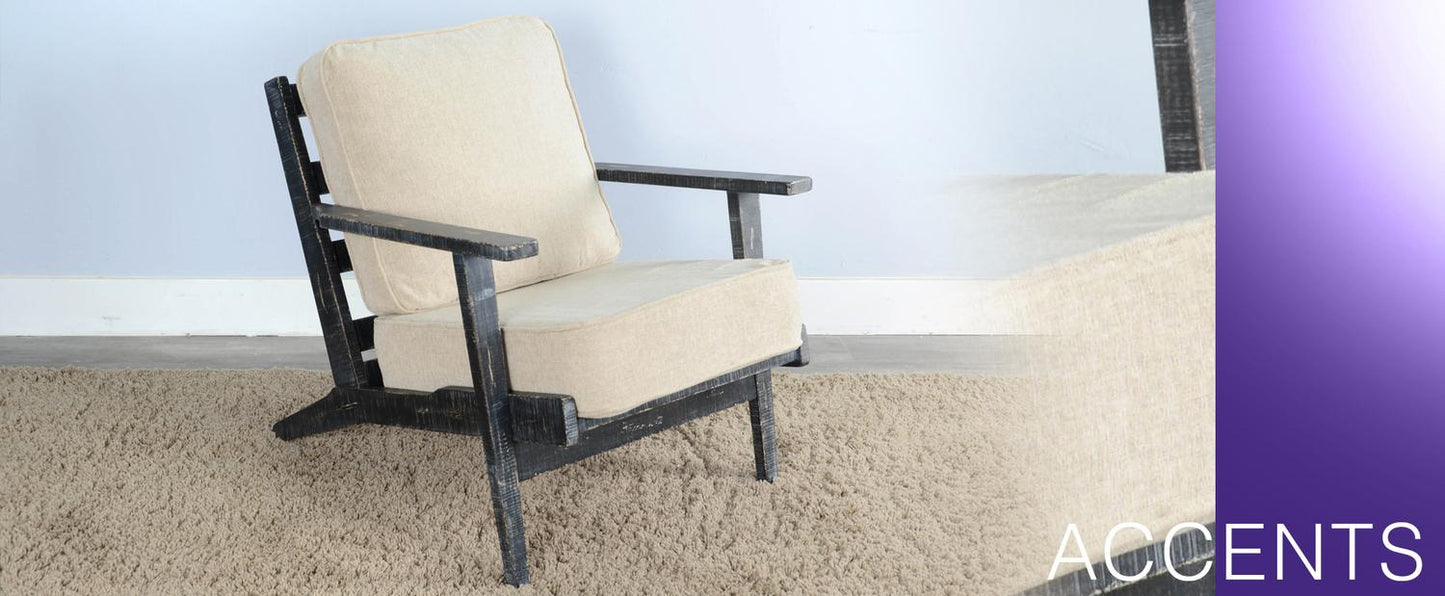 Black Sand Chair, Cushion Seat & Back