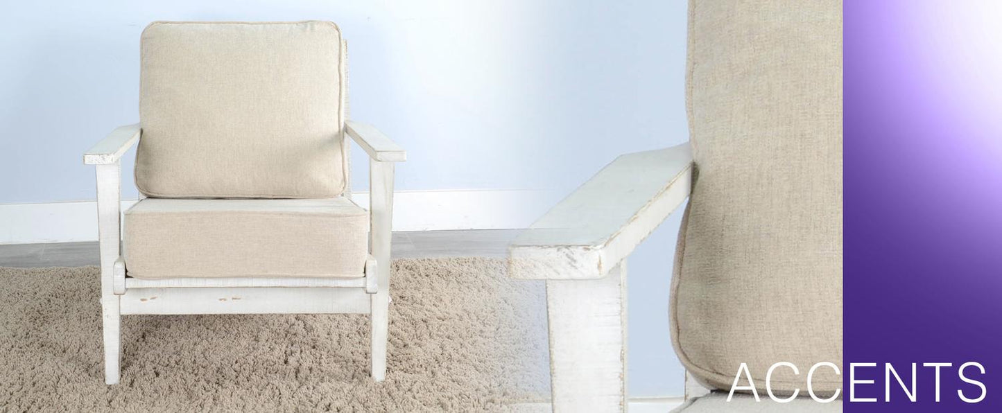 White Sand Chair, Cushion Seat & Back