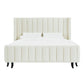 Waverly Cream Velvet Bed in Queen