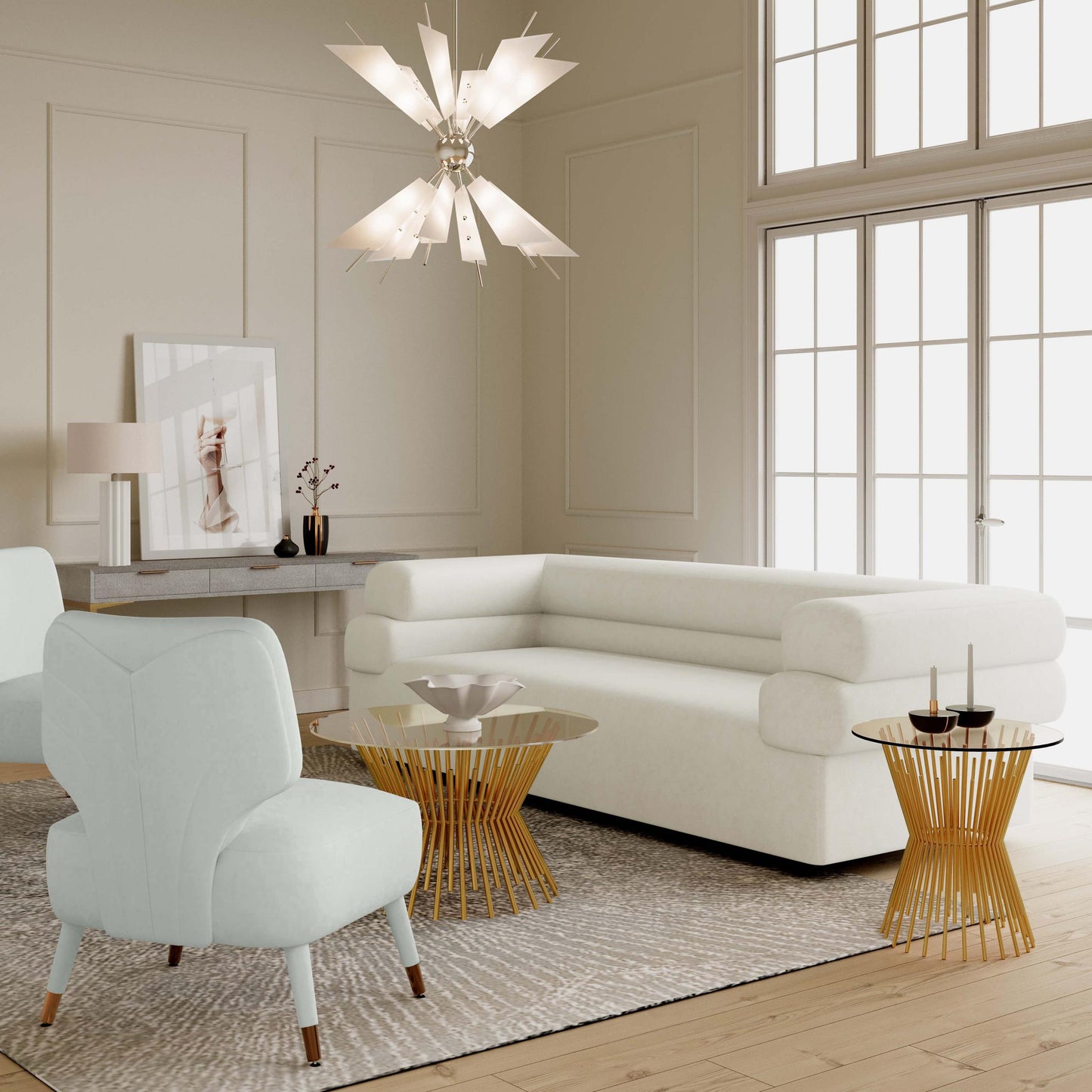 Athena Light Grey Velvet Accent Chair by Inspire Me! Home Decor