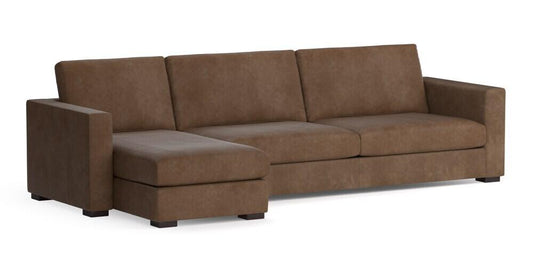 Weldon Leather Left Chaise Sectional
