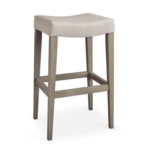 Vail Oak Fabric Bar Saddle Stool