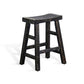 Black Sand Saddle Seat Stool, Wood Seat