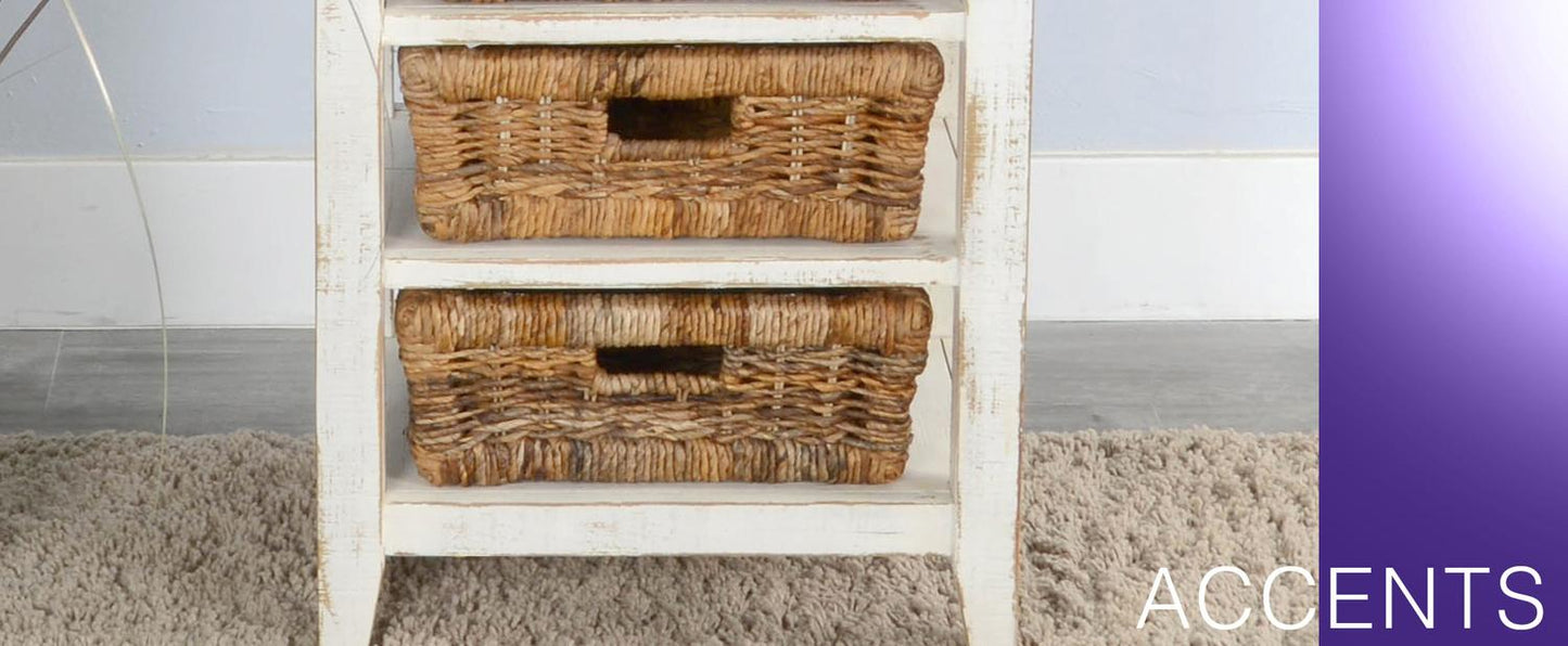 White Sand Storage Table