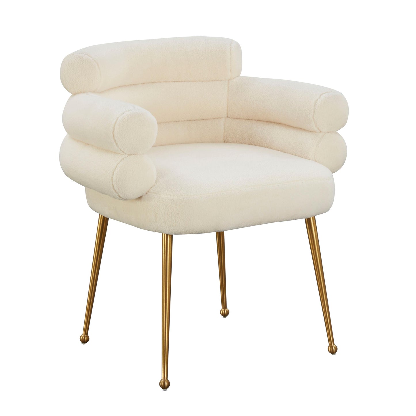 Dente Cream Faux Sheepskin Dining Chair by Inspire Me! Home Decor