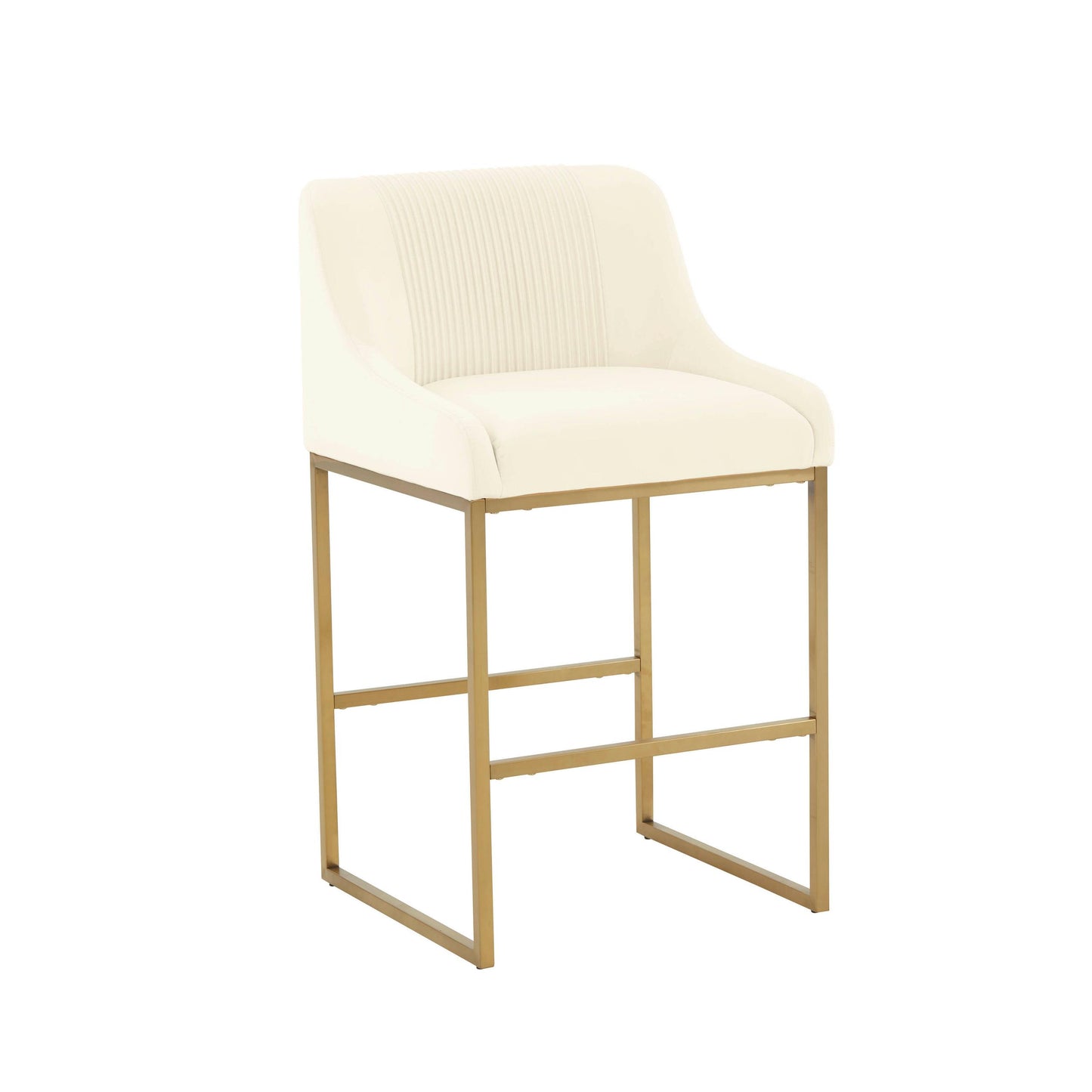 Lisa Cream Pleated Velvet Counter Stool by Inspire Me! Home Decor