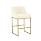 Lisa Cream Pleated Velvet Counter Stool by Inspire Me! Home Decor