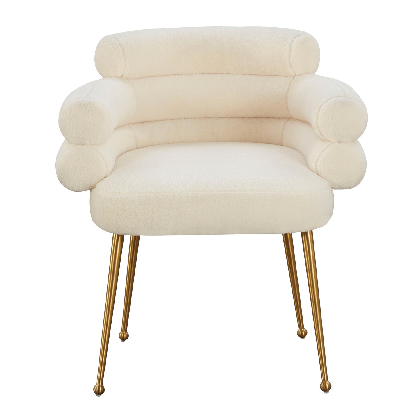 Dente Cream Faux Sheepskin Dining Chair by Inspire Me! Home Decor