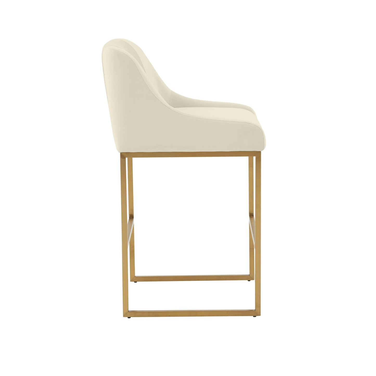 Lisa Cream Pleated Velvet Counter Stool by Inspire Me! Home Decor