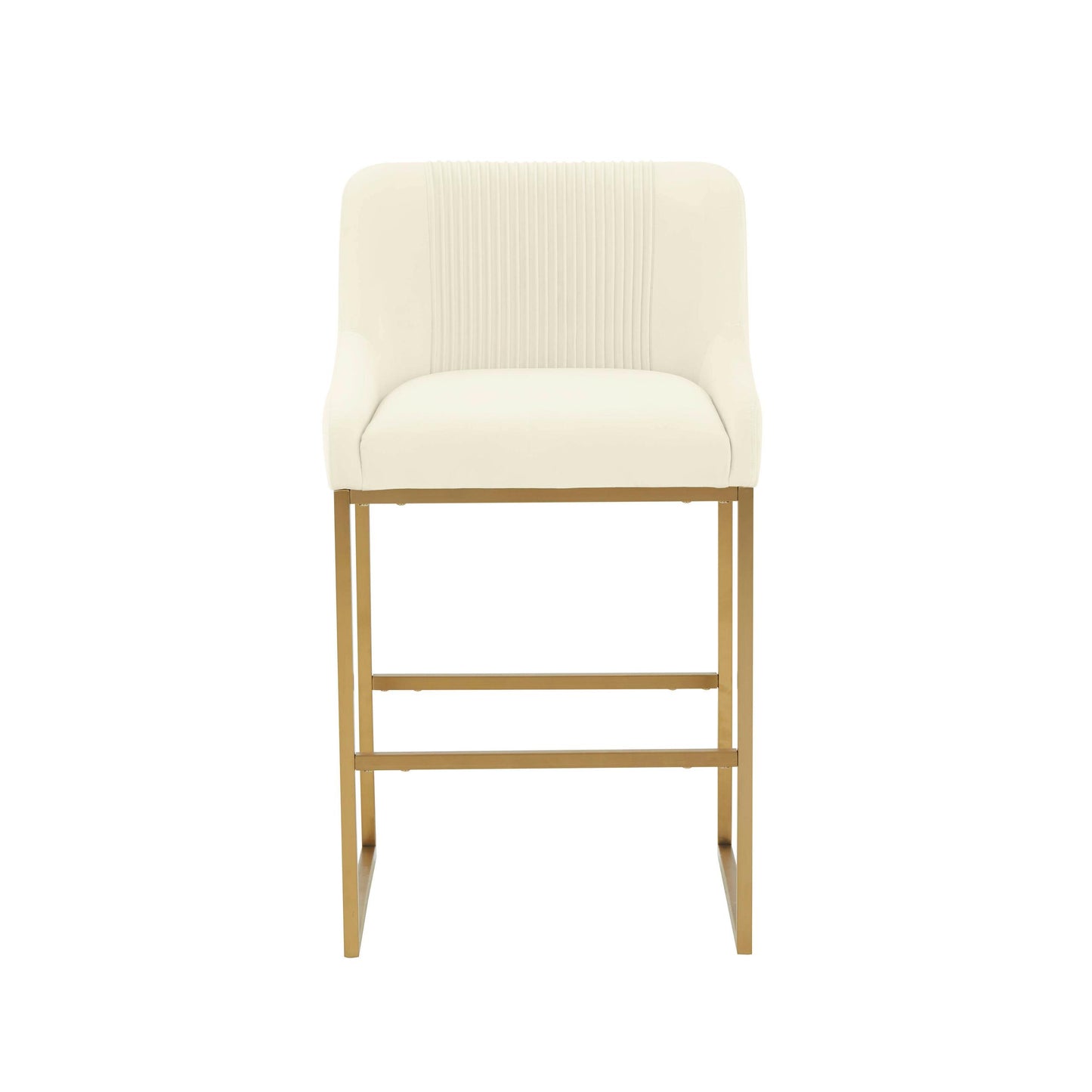Lisa Cream Pleated Velvet Counter Stool by Inspire Me! Home Decor