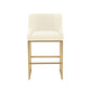 Lisa Cream Pleated Velvet Counter Stool by Inspire Me! Home Decor