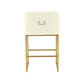 Lisa Cream Pleated Velvet Counter Stool by Inspire Me! Home Decor