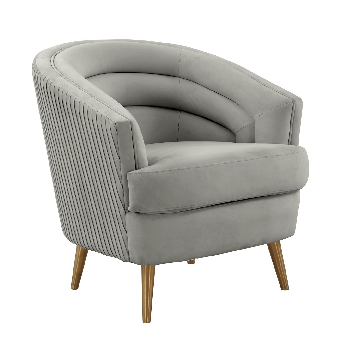 Jules Light Grey Velvet Accent Chair by Inspire Me! Home Decor