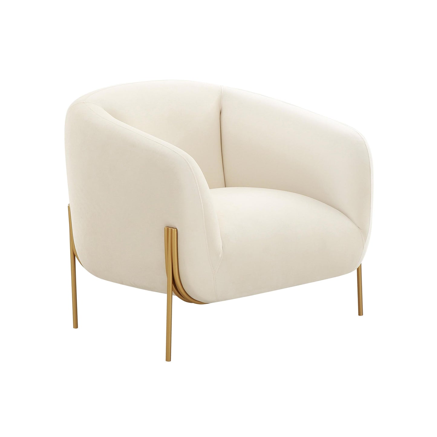 Kandra Cream Velvet Accent Chair by Inspire Me! Home Decor