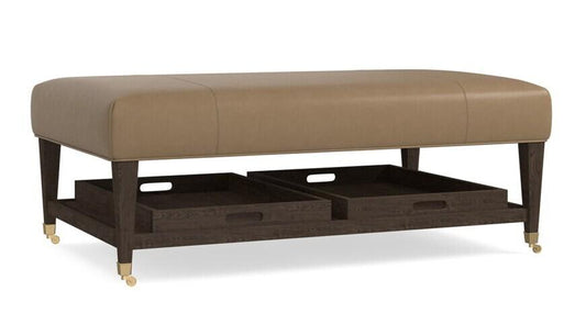 Kara Leather Cocktail Ottoman